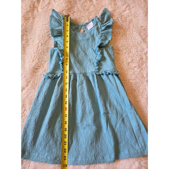 Zara Ruffle blue keyhole back girls size 8 dress - Picture 4 of 4